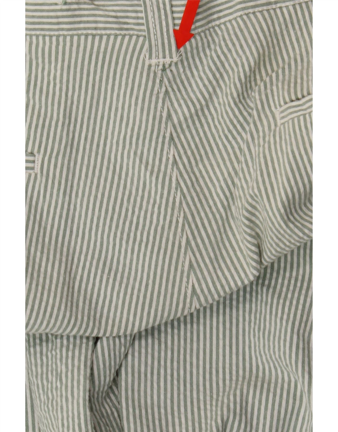 J. CREW Mens Chino Shorts W33 Medium  Green Striped Vintage J. Crew and Second-Hand J. Crew from Messina Hembry 