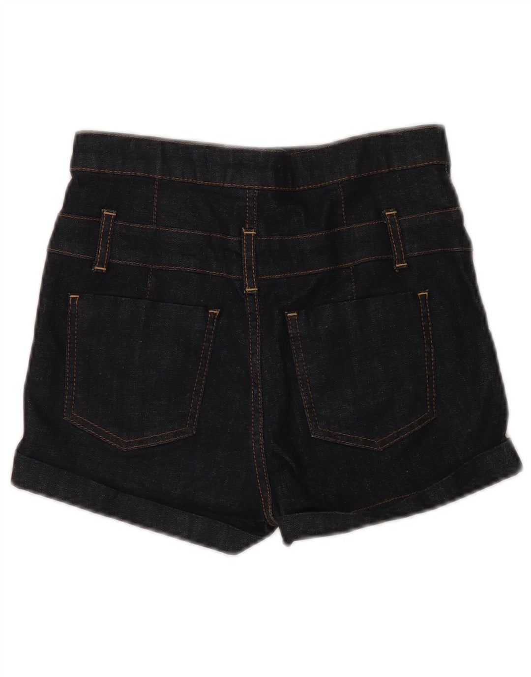 MOTO Womens High Waist Denim Shorts UK 10 Small W28  Navy Blue Cotton