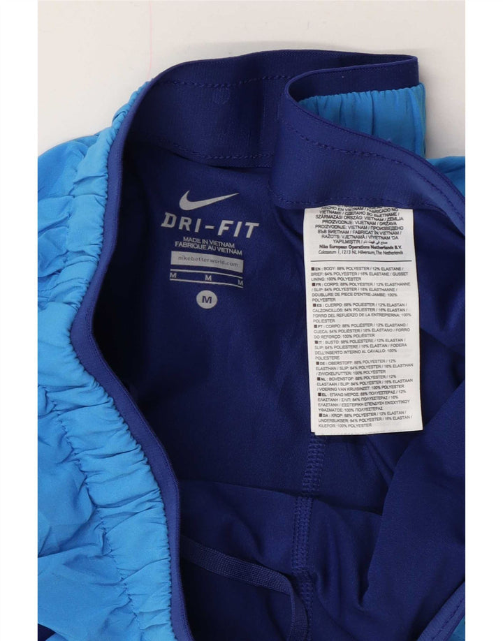 Nike Womens Dri Fit Sport Shorts UK 12 Medium Blue Polyester