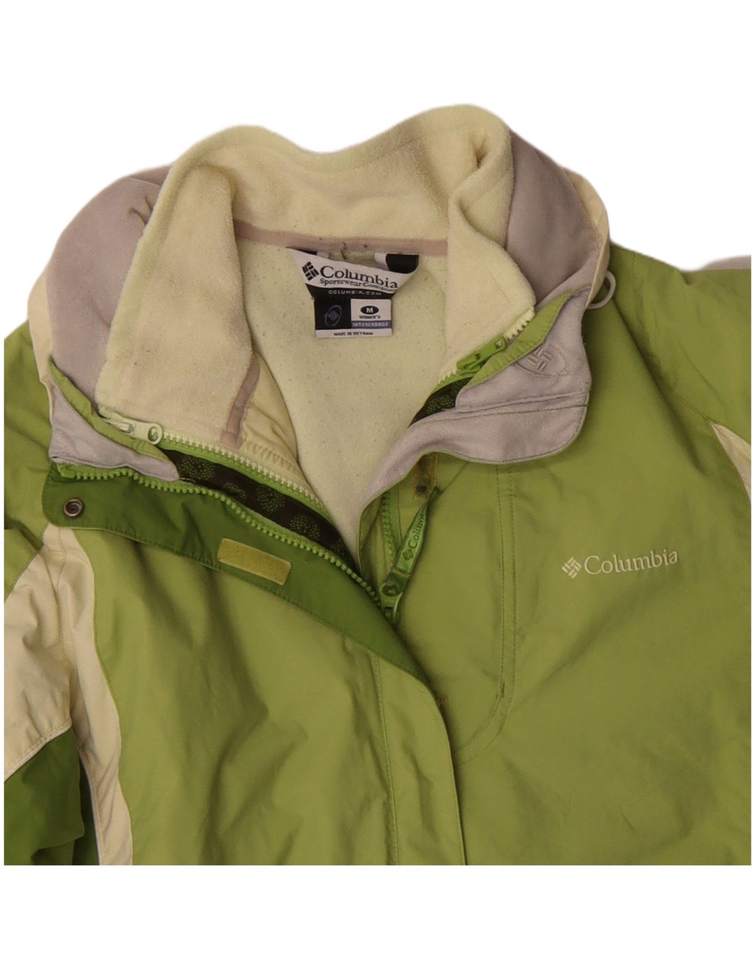 COLUMBIA Womens Interchange Windbreaker Jacket UK 14 Medium Green