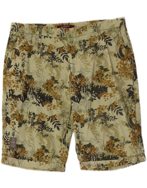 Carrera Mens 618 Regular Fit Chino Shorts W38 XL Green Floral Cotton