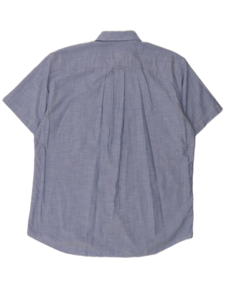 LACOSTE Mens Short Sleeve Shirt Size 40 Medium Blue Cotton