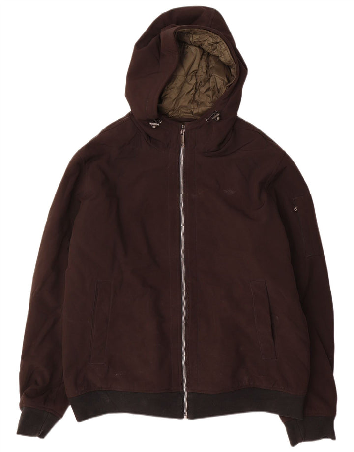 Dockers Mens Hooded Bomber Jacket UK 42 XL Black Polyester