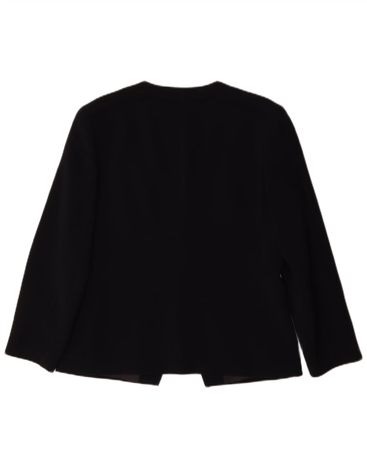 Krizia Poi Womens Blazer Jacket IT 48 XL Navy Blue Polyethylene