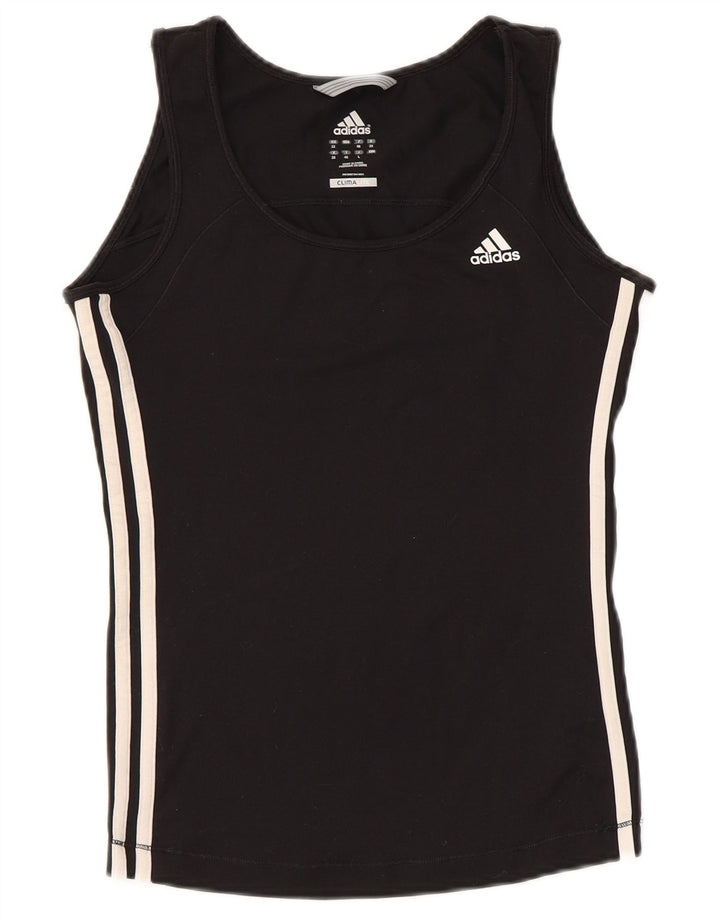 ADIDAS Womens Climalite Vest Top UK 12 Medium Black Polyamide