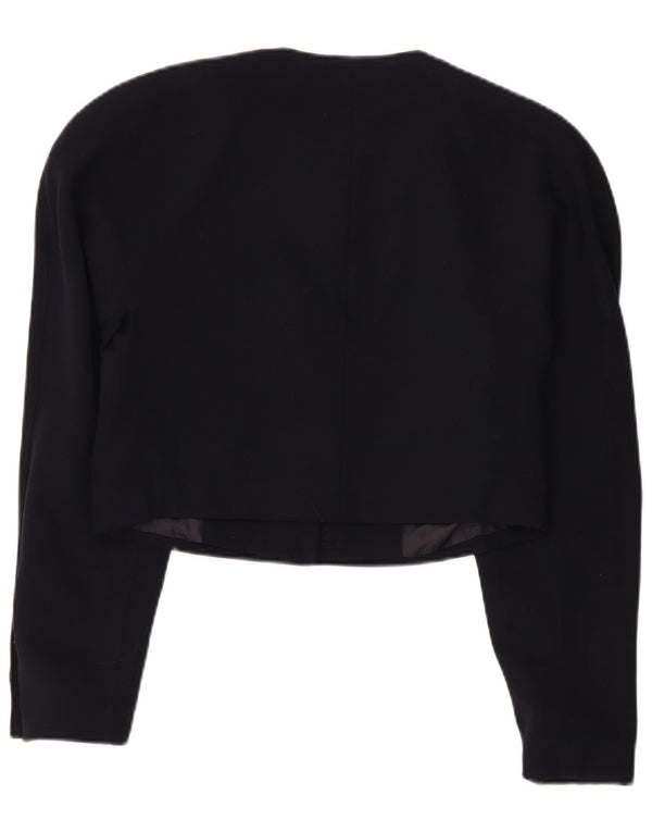 Mondi Womens Crop Graphic Bolero Jacket EU 38 Medium Navy Blue