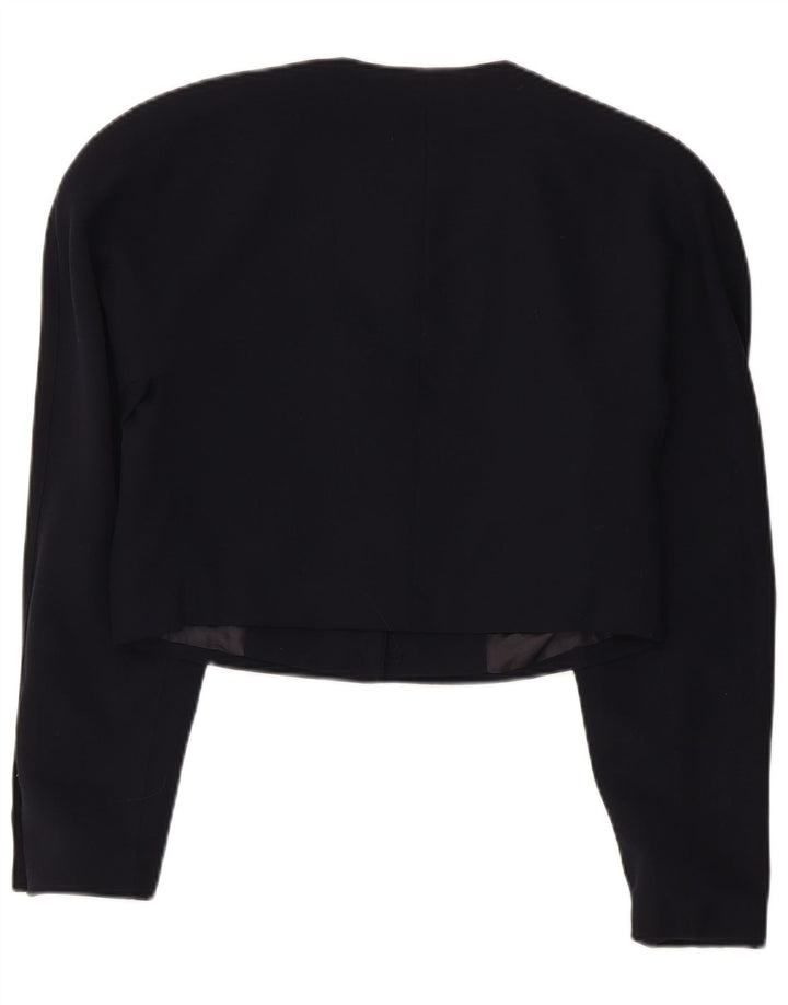 Mondi Womens Crop Graphic Bolero Jacket EU 38 Medium Navy Blue