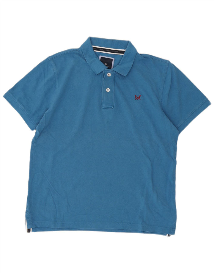Crew Clothing Mens Polo Shirt Medium Blue Cotton