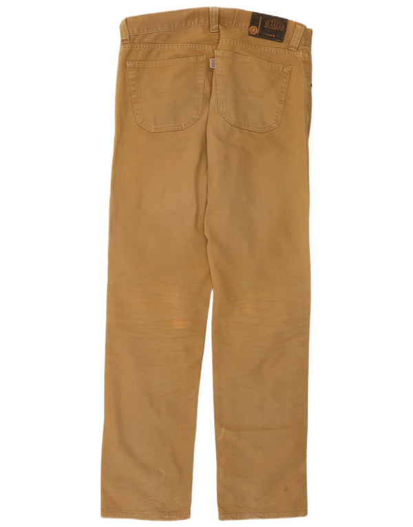 Jeckerson Mens Straight Jeans W36 L33 Beige Cotton