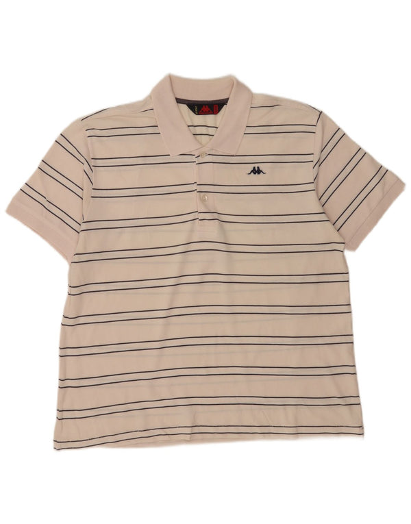 Kappa Mens Polo Shirt Large Pink Striped