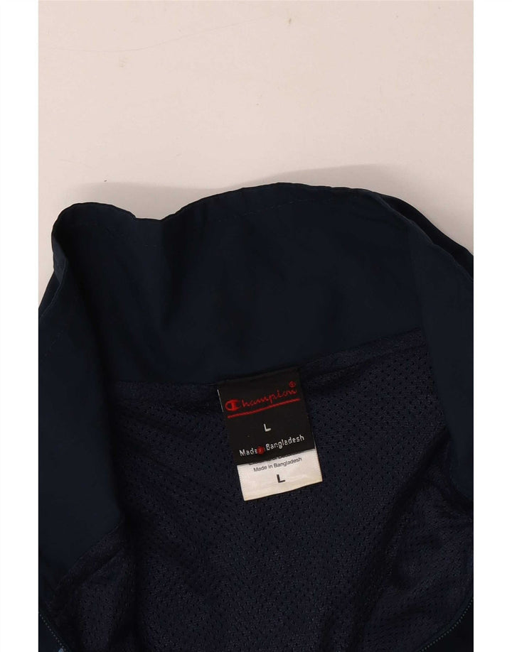 Champion Womens Tracksuit Top Jacket UK 16 Large Navy Blue Polyester
