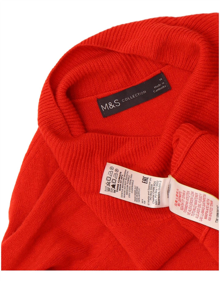 Marks & Spencer Womens Turtle Neck Jumper Sweater UK 14 Medium Red