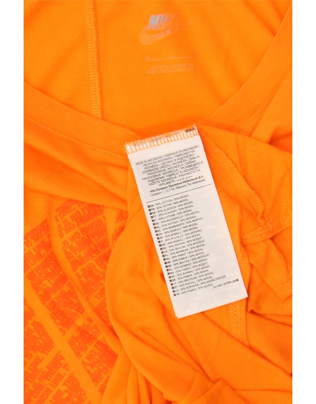 Nike Womens Graphic Vest Top UK 14 Medium Orange Cotton