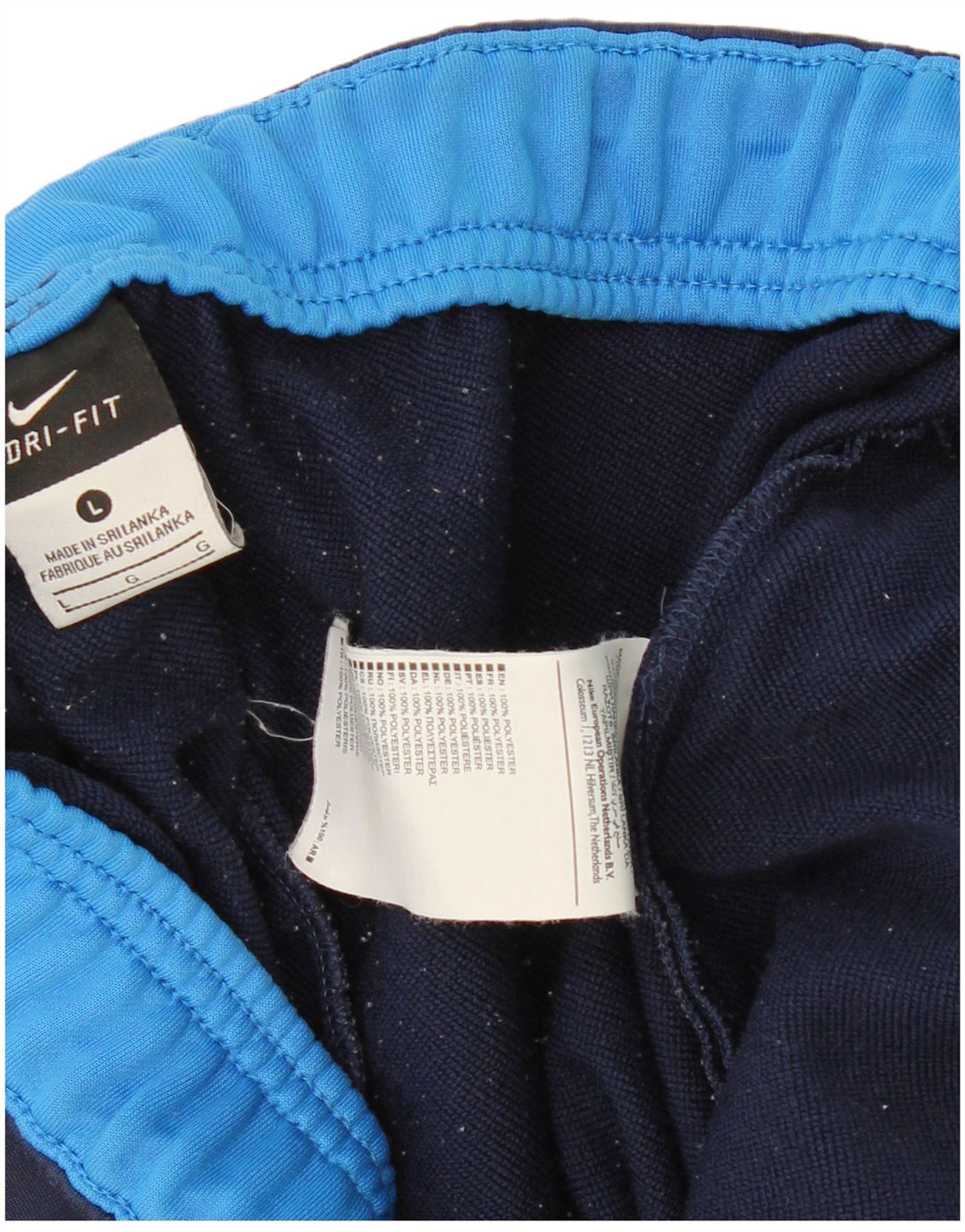 NIKE Mens Dri Fit Tracksuit Trousers Large  Navy Blue Polyester