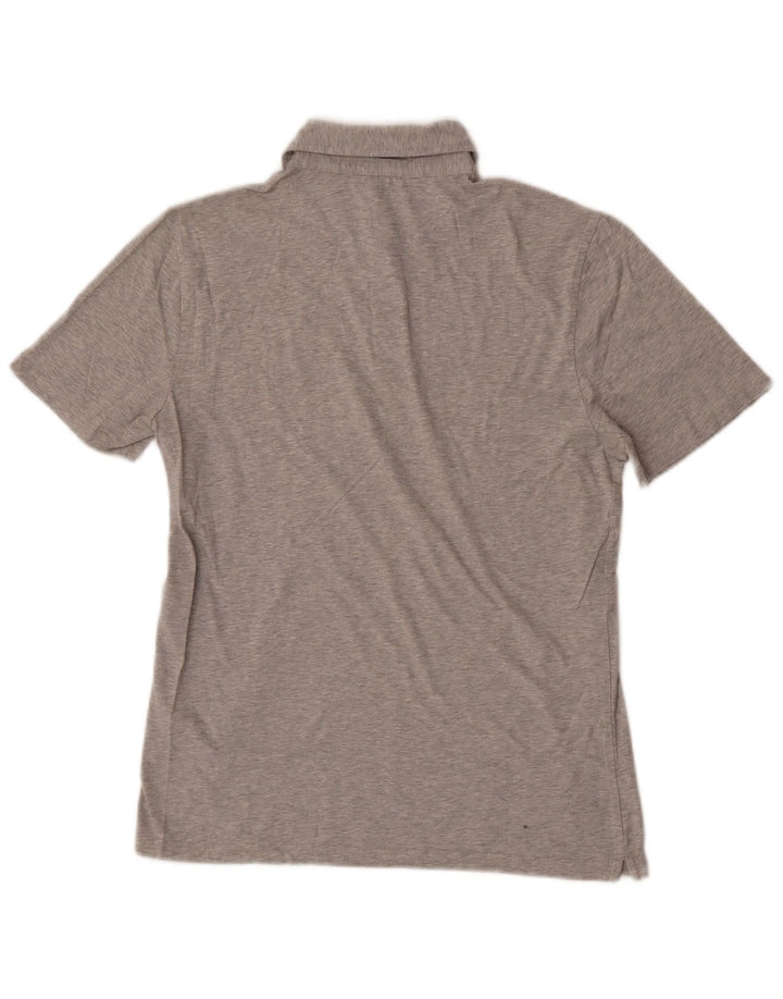 Reiss Mens Polo Shirt Small Grey Flecked Cotton