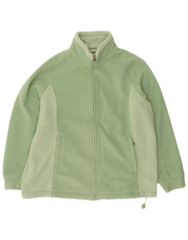 Marks & Spencer Womens Fleece Jacket UK 14 Large Green Colourblock