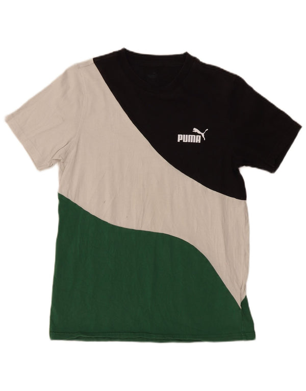 Puma Mens T-Shirt Top Small Multicoloured Colourblock Cotton