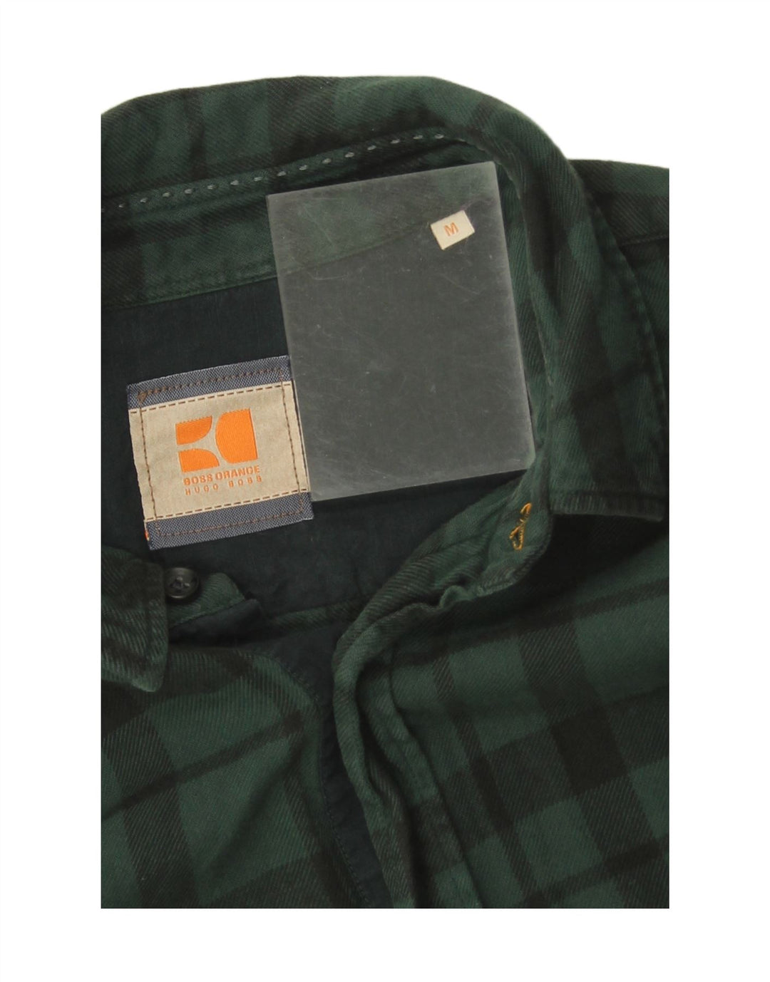 Hugo Boss Mens Flannel Shirt Medium Green Check Cotton