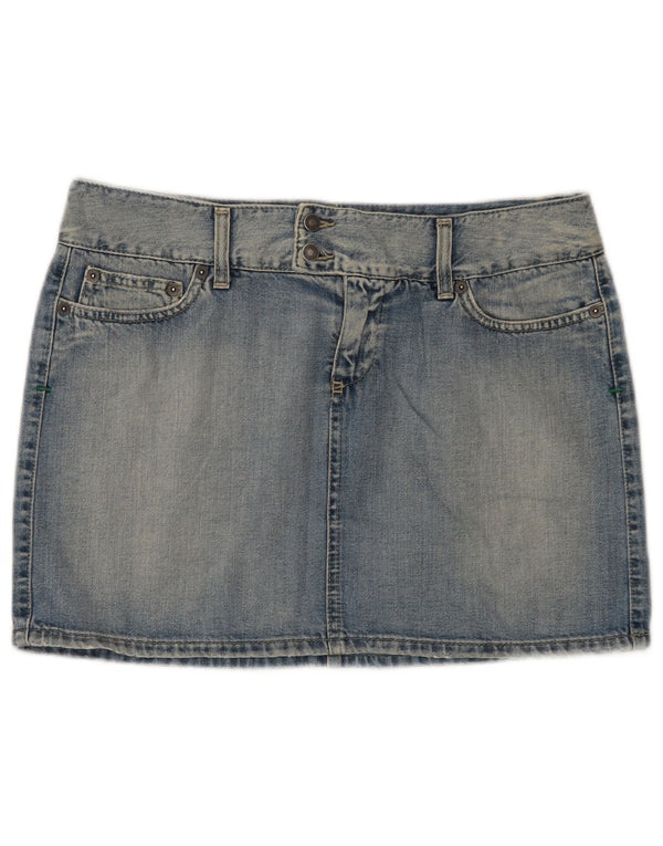 Benetton Womens Mini Denim Skirt IT 44 Medium W32 Blue Cotton