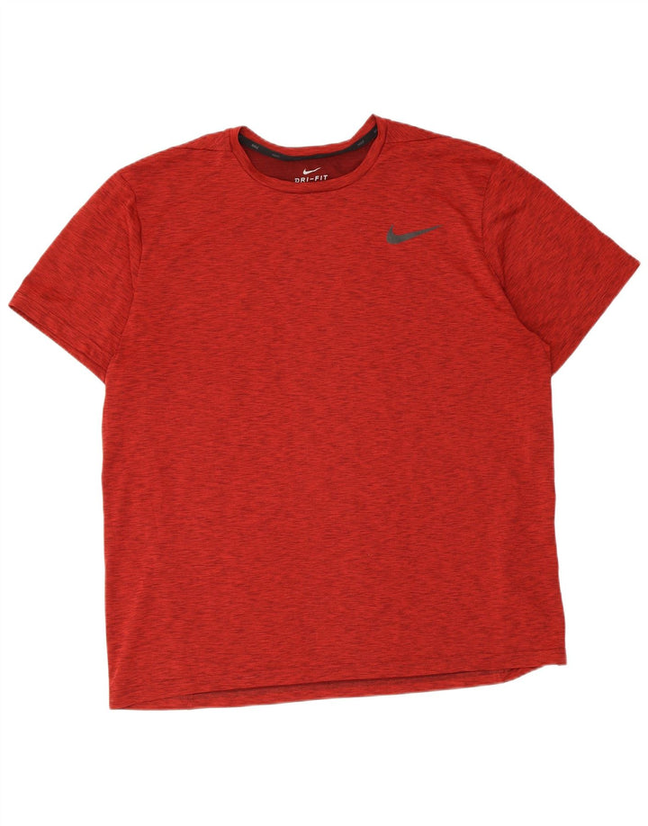 Nike Mens Dri Fit T-Shirt Top XL Red Flecked Polyester