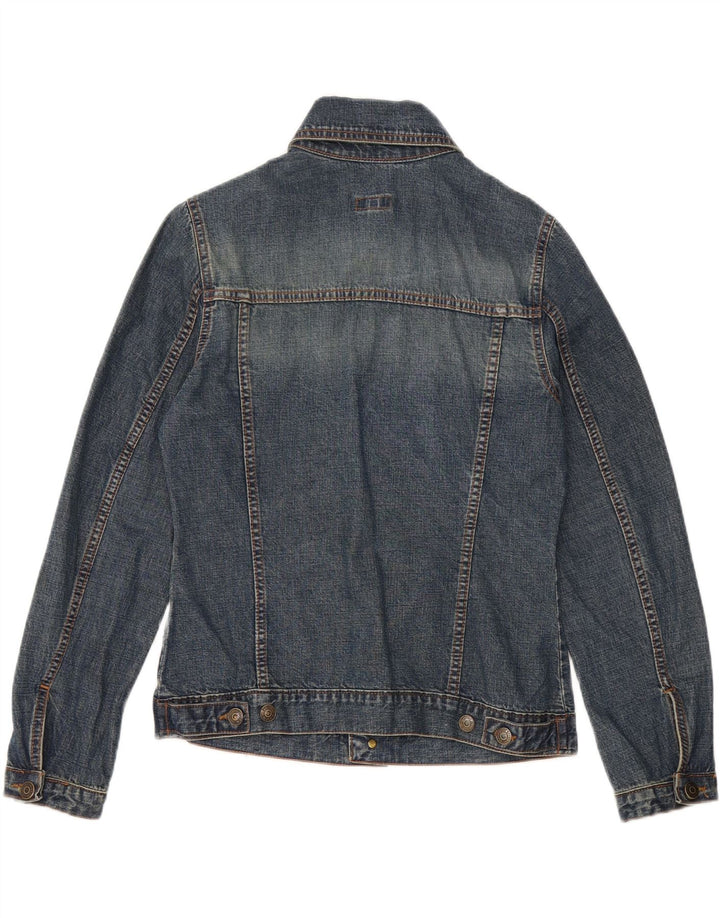 HIRSCH Womens Denim Jacket EU 38 Medium Blue Floral Vintage Hirsch and Second-Hand Hirsch from Messina Hembry 