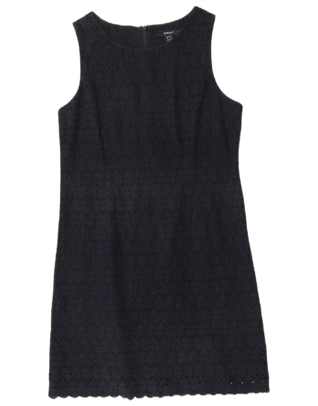 GANT Womens Sleeveless Shift Dress UK 14 Medium Navy Blue Cotton