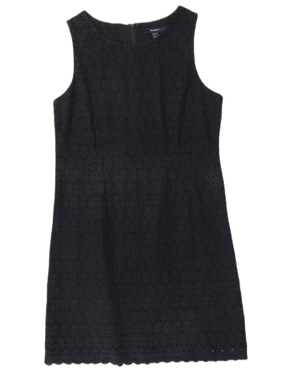 GANT Womens Sleeveless Shift Dress UK 14 Medium Navy Blue Cotton