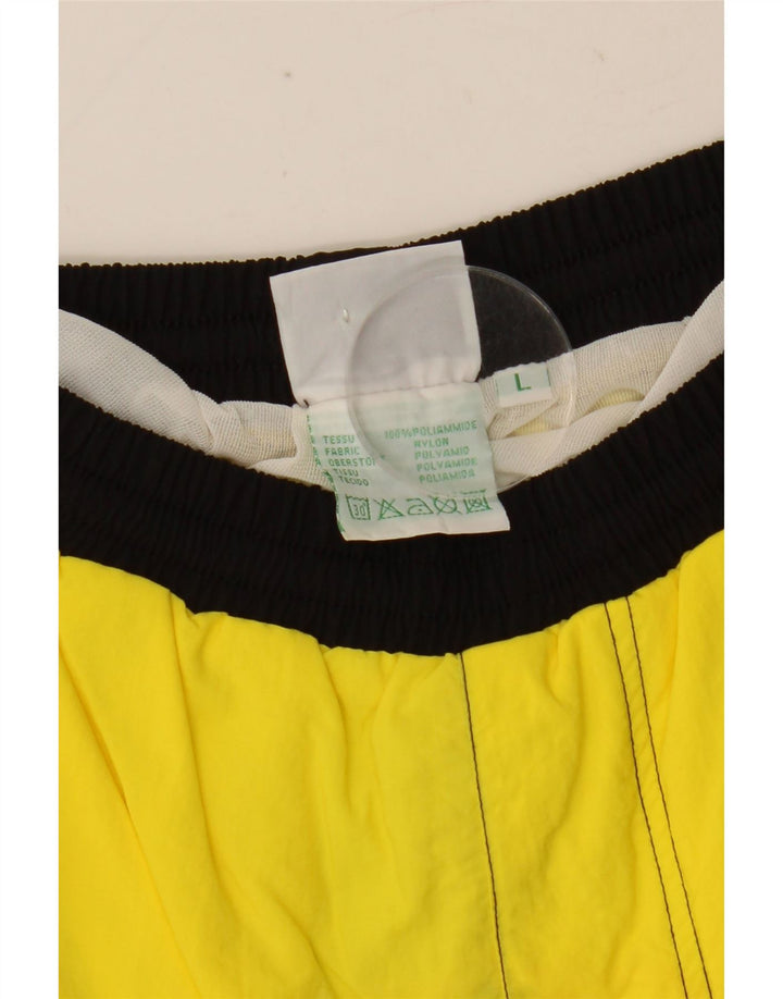 DIADORA Mens Swimming Shorts Large Yellow Colourblock Polyamide