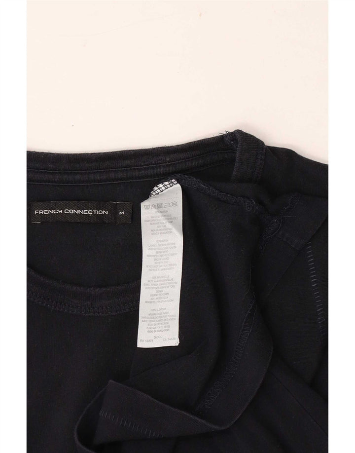 French Connection Womens T-Shirt Top UK 12 Medium Black Cotton