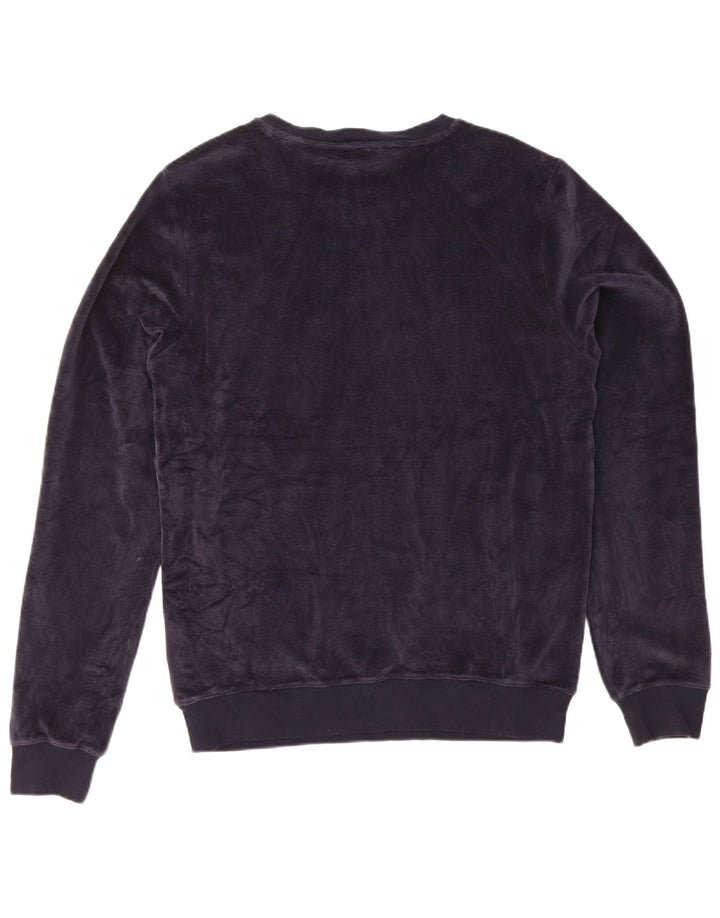 Tommy Hilfiger Mens Graphic Velour Sweatshirt Jumper Medium Navy Blue