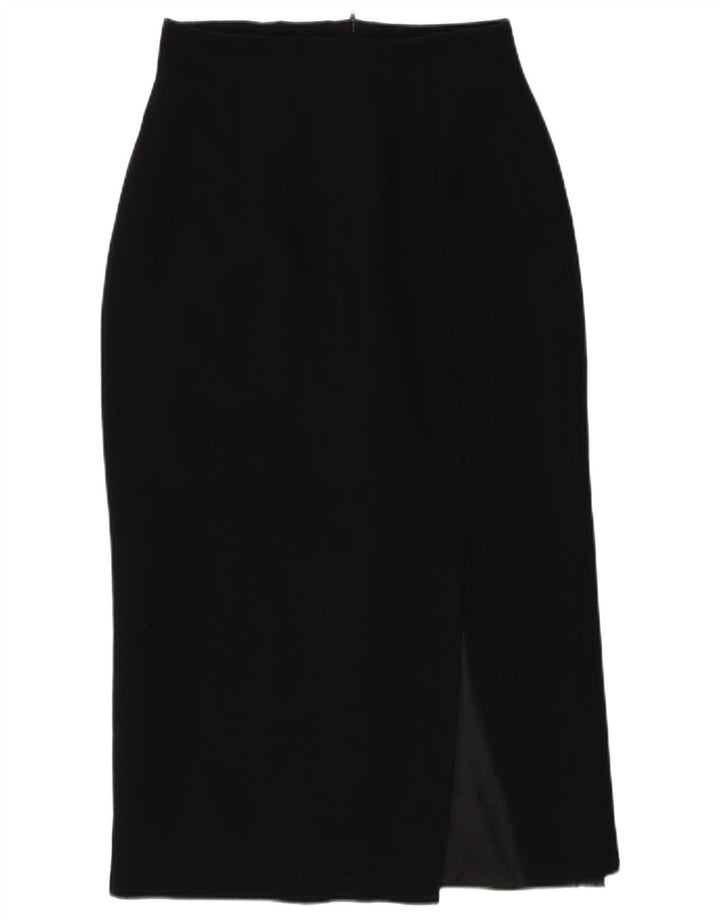 St. Bernard Womens Midi Skirt UK 12 Medium W26 Black Polyester