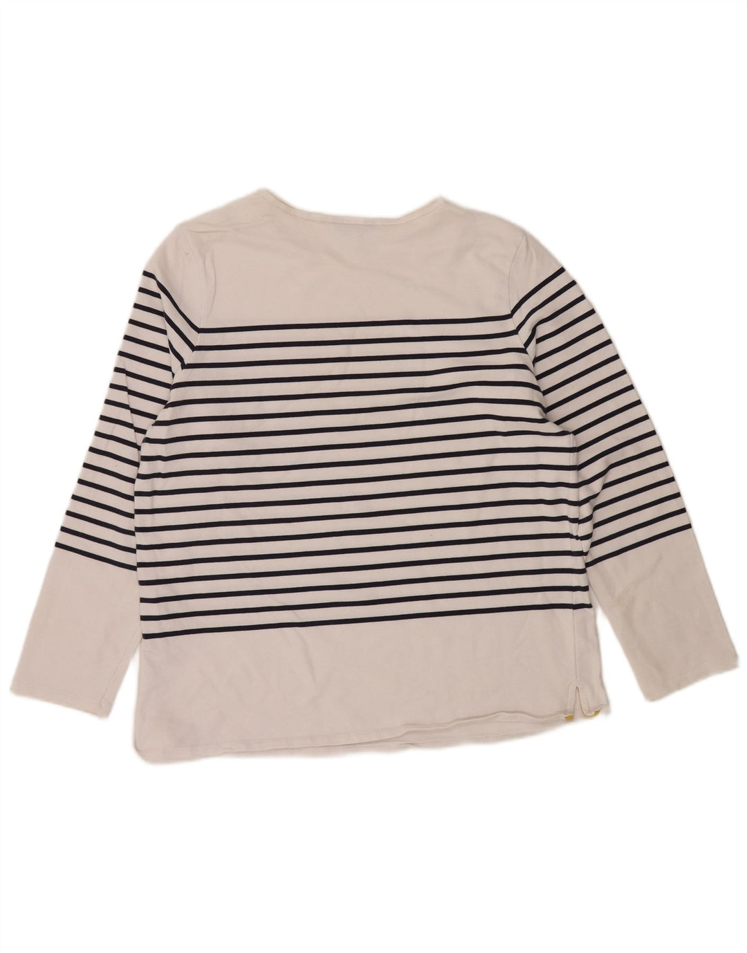 JOULES Womens Top Long Sleeve UK 16 Large White Striped Cotton
