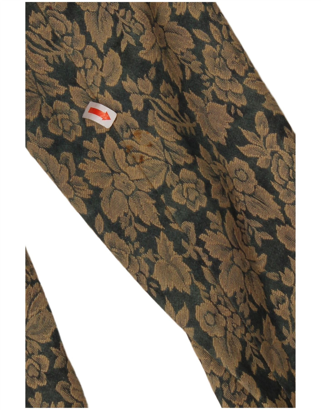 VINTAGE Womens 3 Button Blazer Jacket EU 40 Medium Brown Floral Cotton