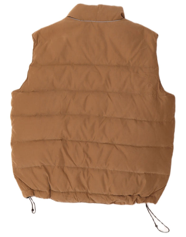 VINTAGE Mens Padded Gilet UK 40 Large Beige Polyester