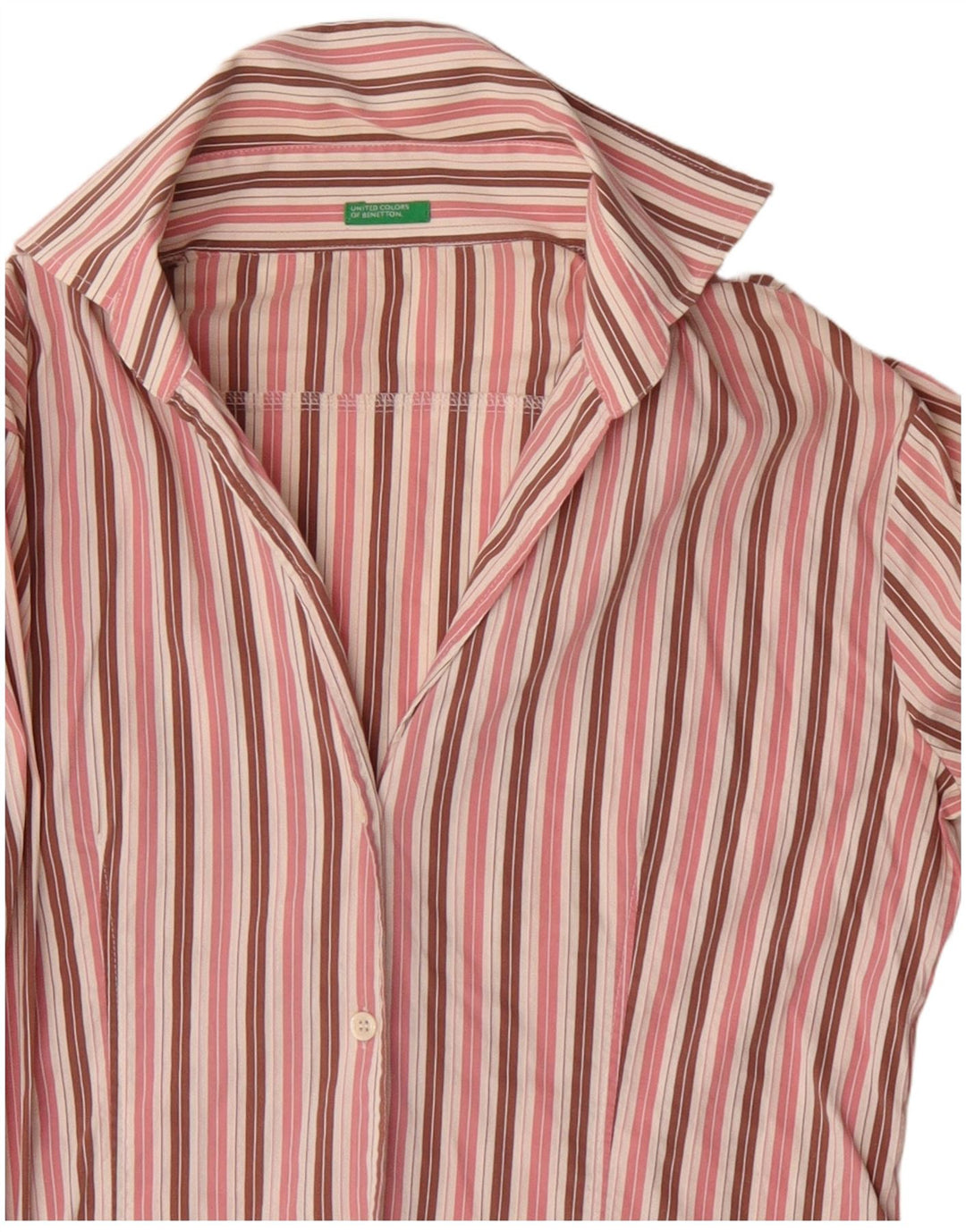 BENETTON Womens Shirt UK 16 Large Pink Striped