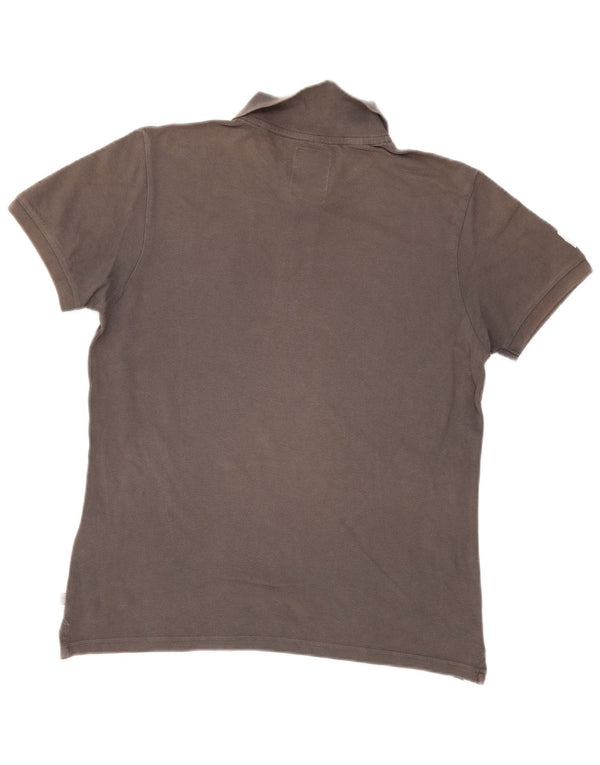 NORTH SAILS Mens Graphic Polo Shirt Large Grey Cotton