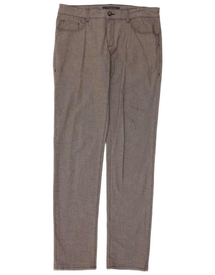 Trussardi Mens Slim Casual Trousers W34 L33 Grey Cotton