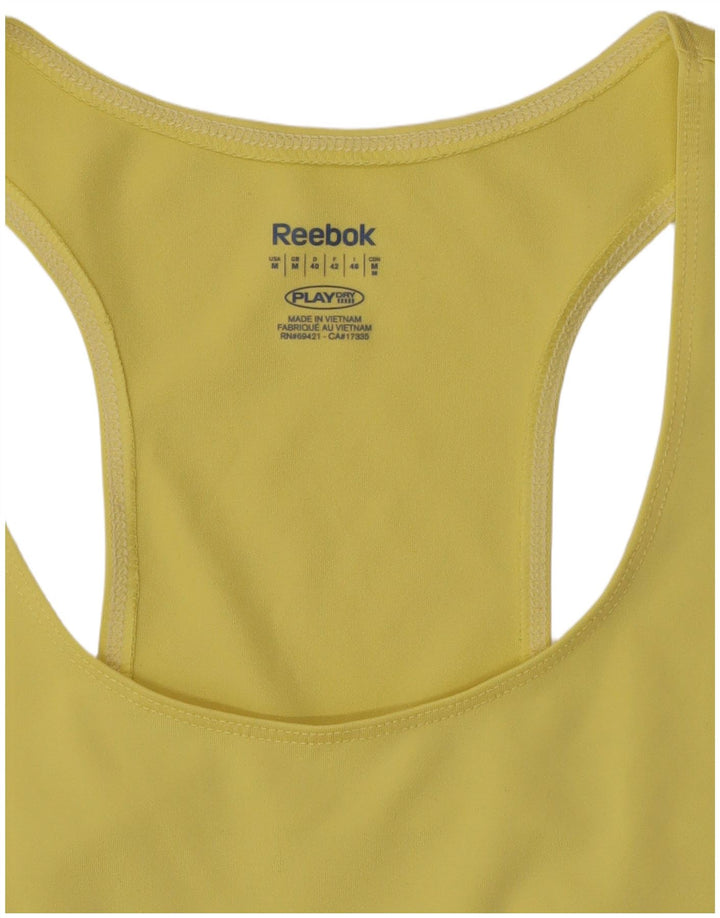 Reebok Womens Vest Top UK 12 Medium Yellow Polyester