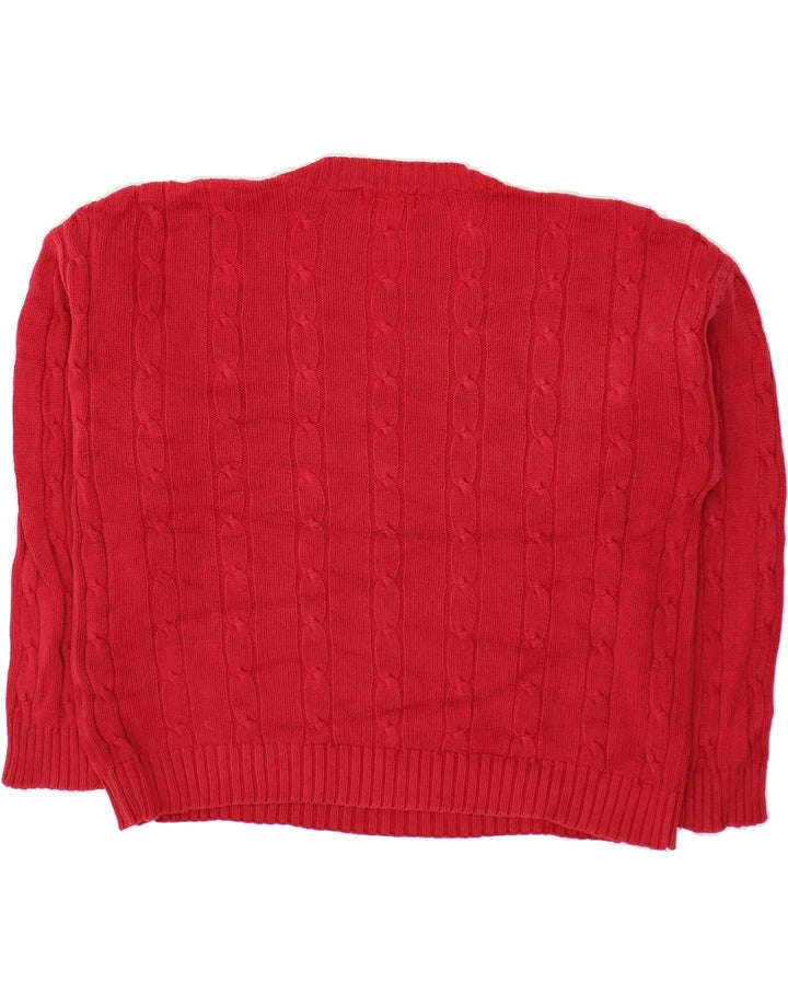 IZOD Mens Crew Neck Jumper Sweater Large Red Cotton Vintage Izod and Second-Hand Izod from Messina Hembry 
