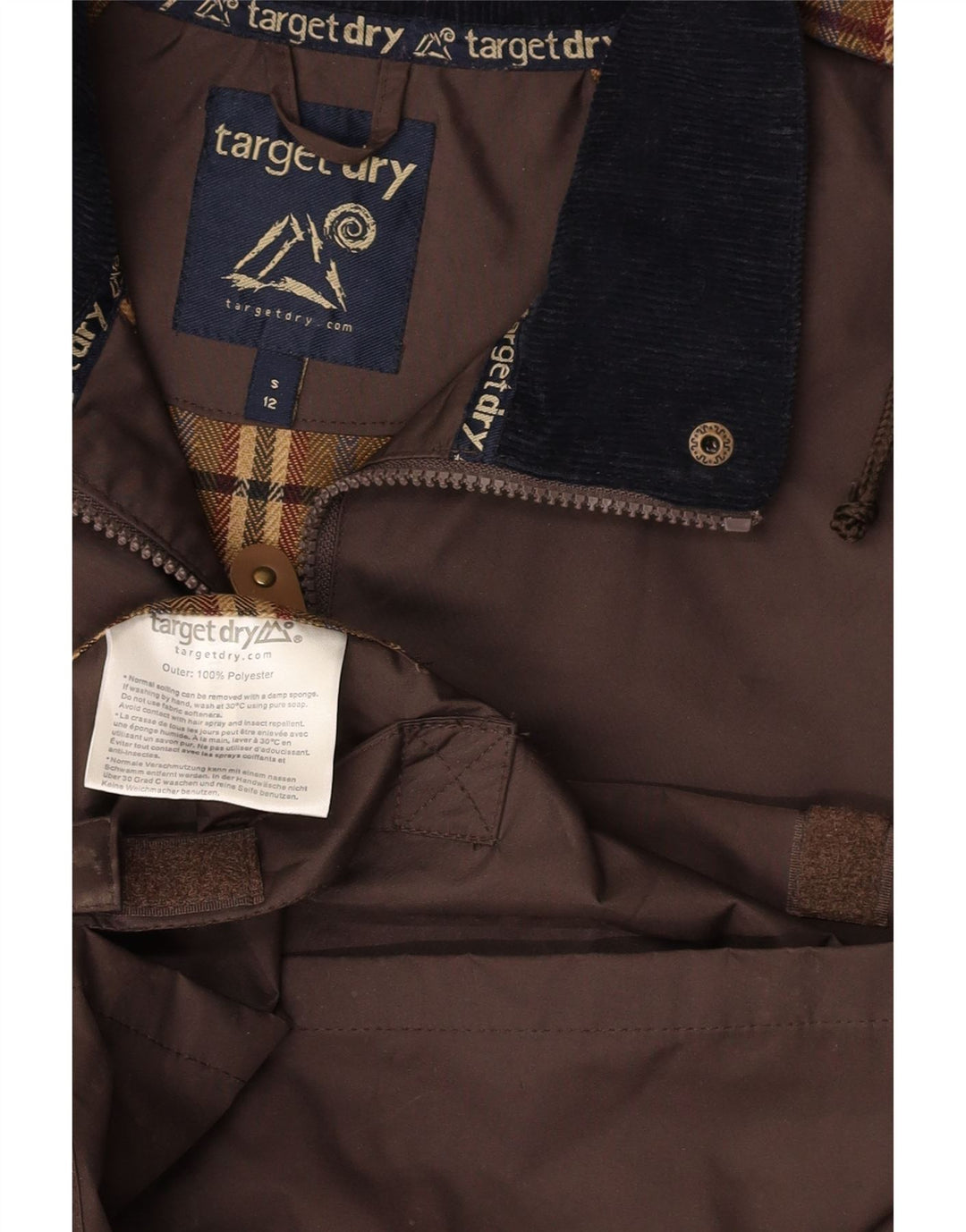 TARGET DRY Womens Hooded Raincoat UK 12 Medium  Brown Polyester