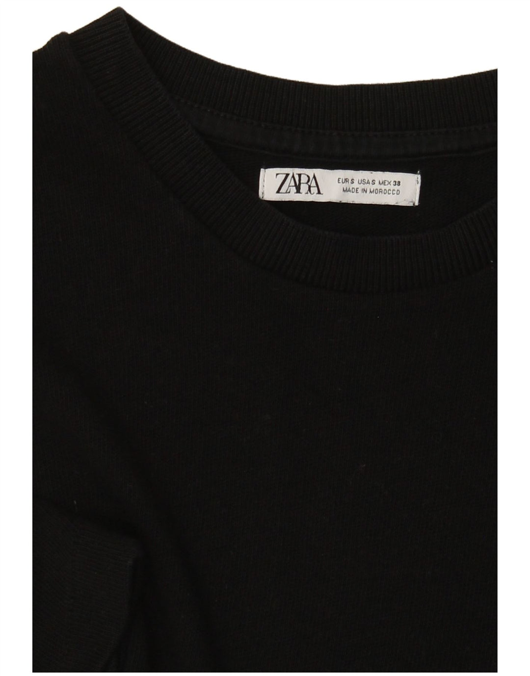 Zara Womens T-Shirt Top UK 10 Small Black
