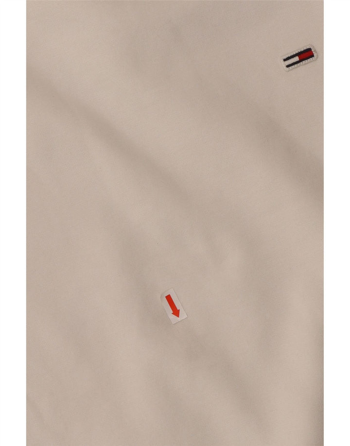 TOMMY HILFIGER Womens Oversized Sweatshirt Jumper UK 6 XS White Cotton