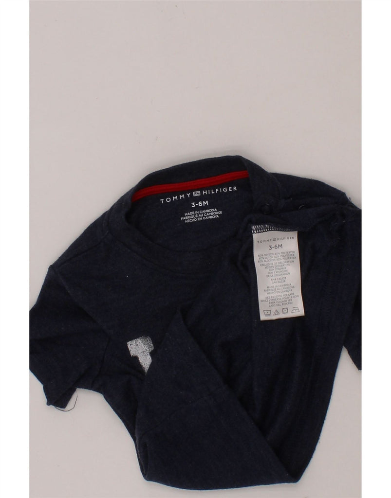 TOMMY HILFIGER Baby Boys Graphic T-Shirt Top 3-6 Months Navy Blue Cotton Vintage Tommy Hilfiger and Second-Hand Tommy Hilfiger from Messina Hembry 