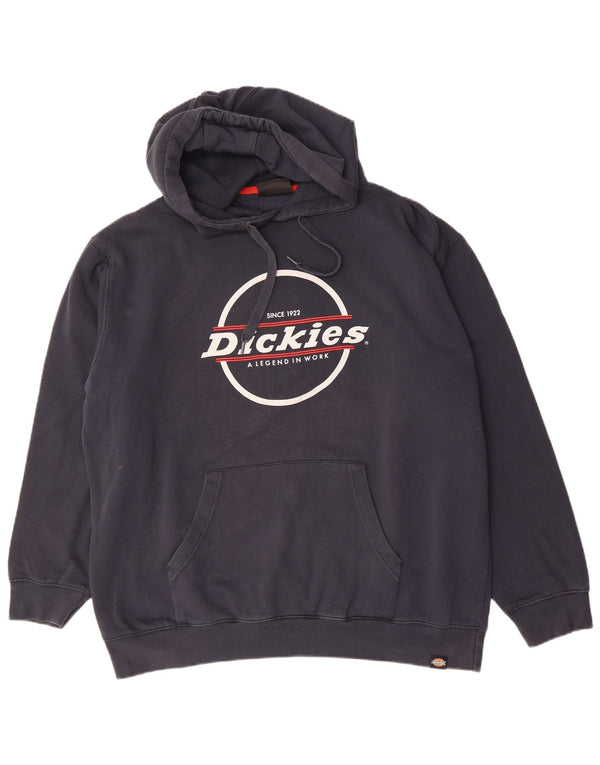 Dickies Mens Graphic Hoodie Jumper XL Navy Blue Cotton
