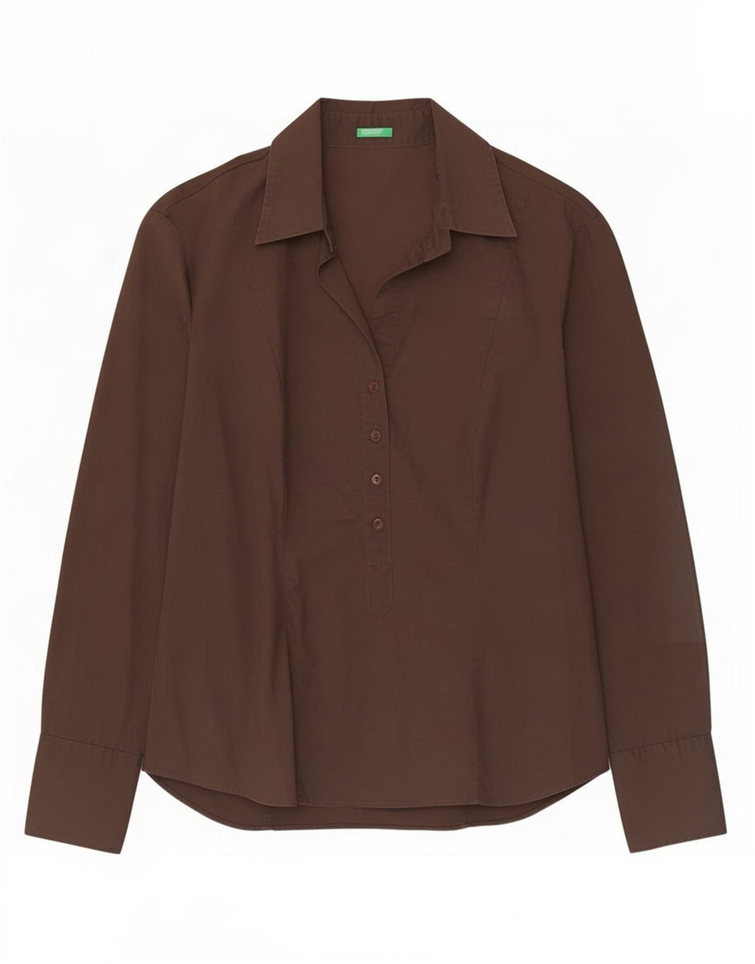 Benetton Womens Pullover Shirt UK 14 Medium Brown