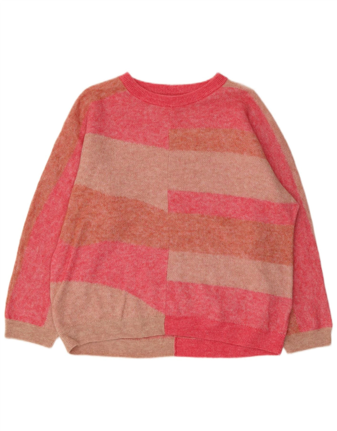 WHITE STUFF Womens Boat Neck Jumper Sweater UK 14 Large Pink Colourblock