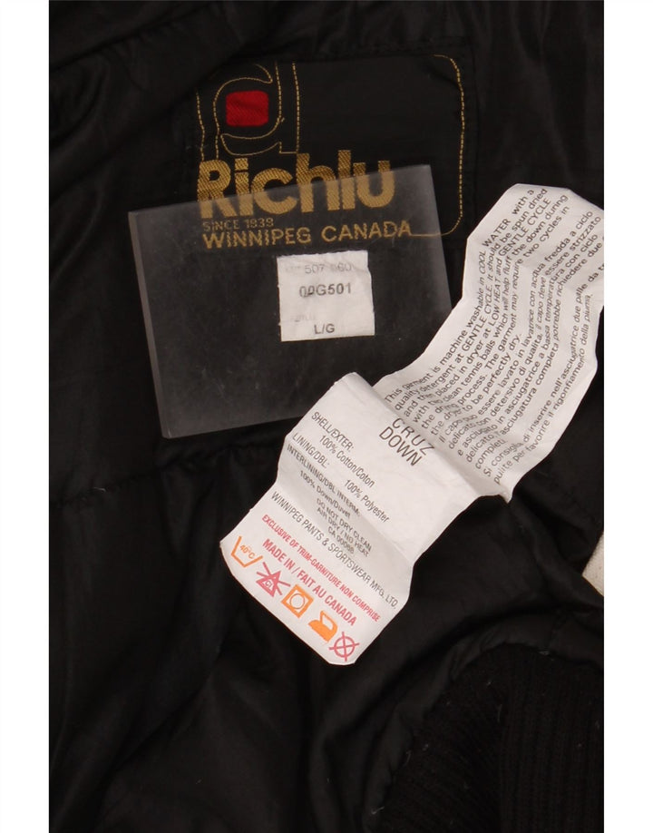 Richlu Mens Hooded Bomber Jacket UK 40 Large Off White Cotton