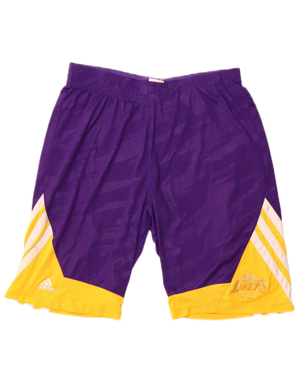 Adidas Mens Los Angeles Lakers Sport Shorts Medium Purple Colourblock