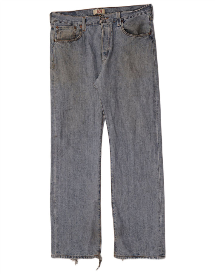 Levi's Mens Straight Jeans W34 L32 Blue Cotton