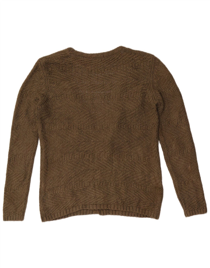 Massimo Dutti Womens Open Cardigan Sweater UK 12 Medium Khaki